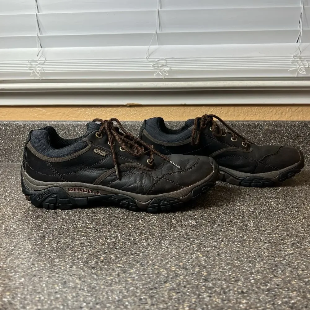 Merrell Select Dry Men's Size 12 Comfort Casual Lace Up Work Shoes Brown Leather
